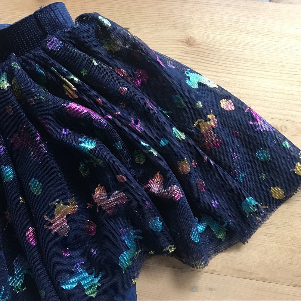 Unicorn Okie Dokie 2T Metallic Shimmer Sparkle Rainbow Tutu Midnight Blue